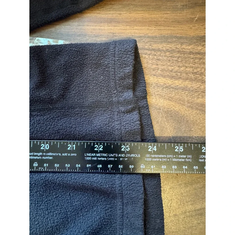 The North Face Mens Quarter Zip Fleece Pullover Black Grey Pocket Small